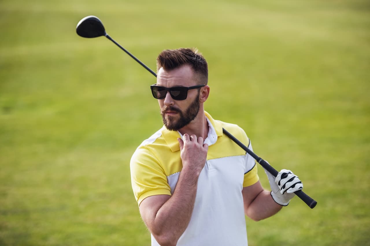 man playing golf