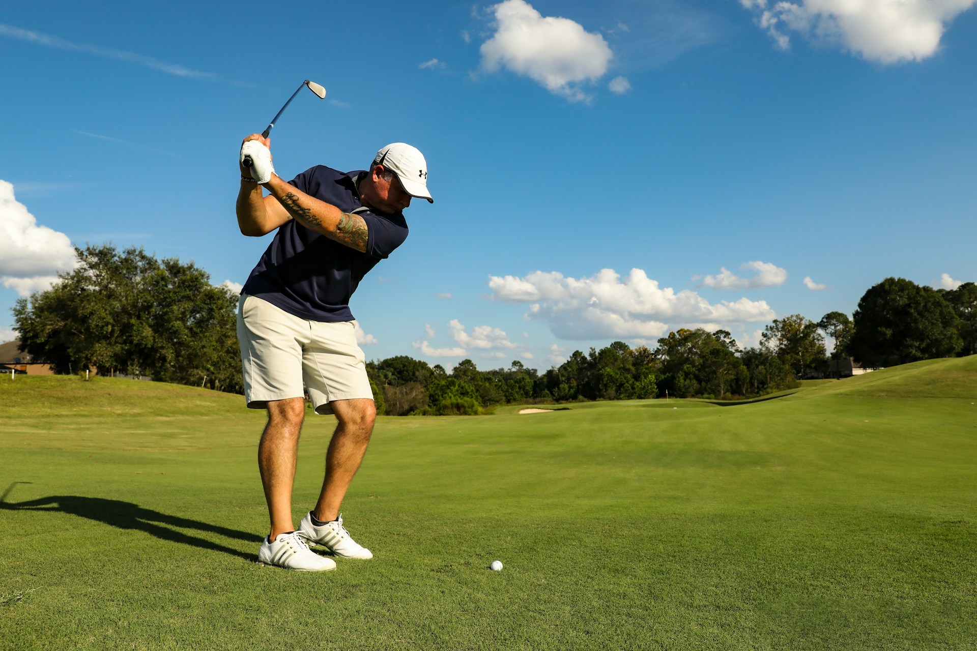 man playing golf