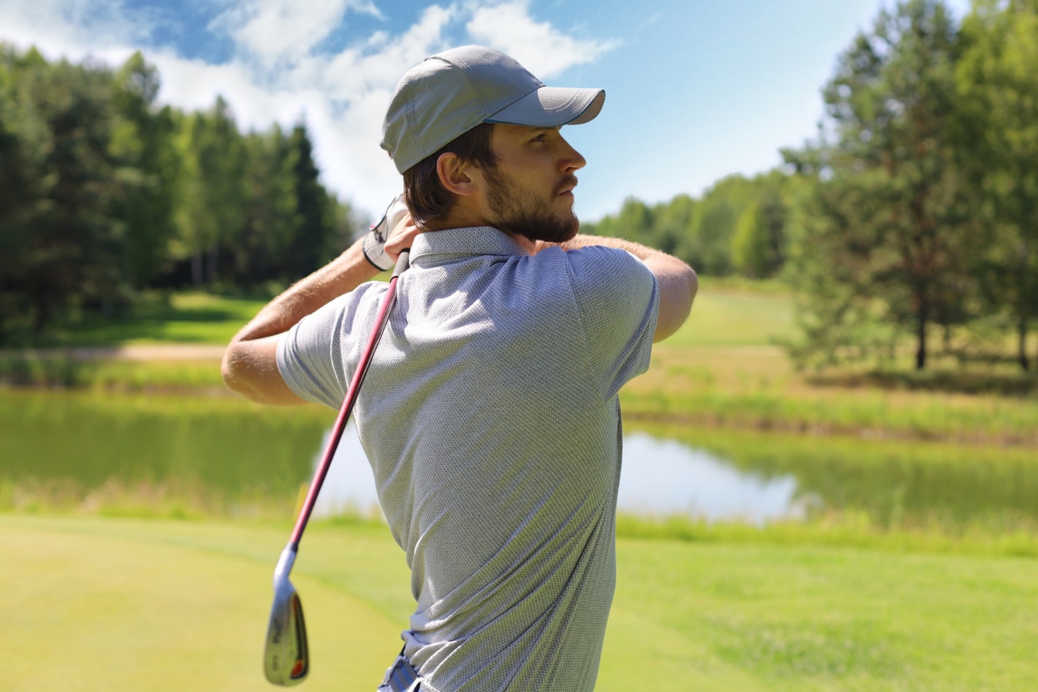 man playing golf