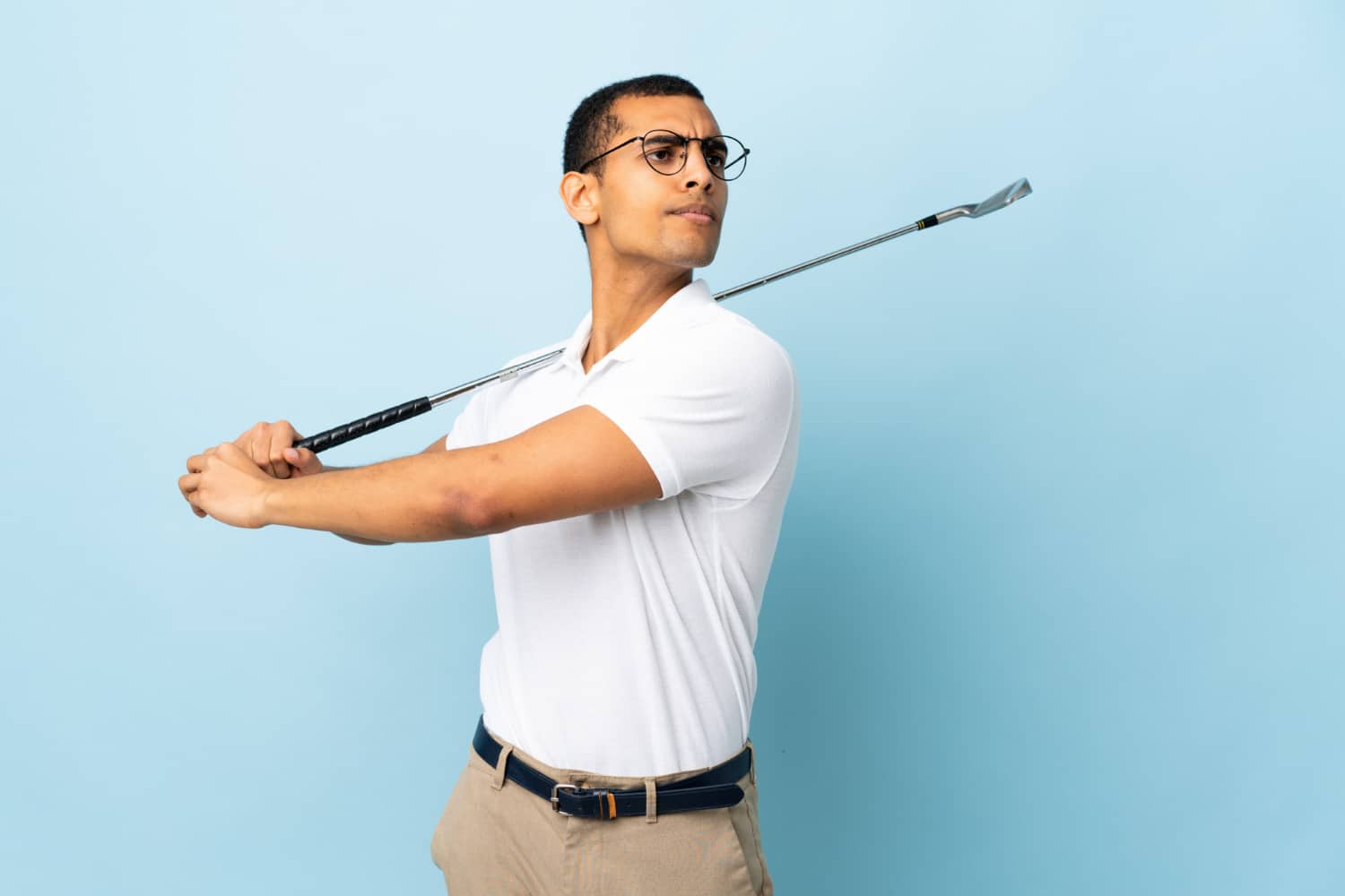 man playing golf