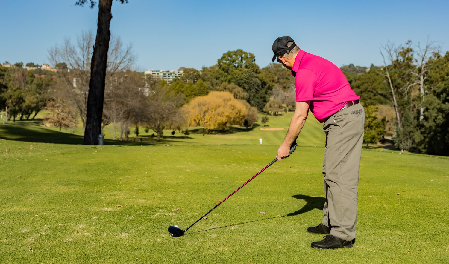 playing golf